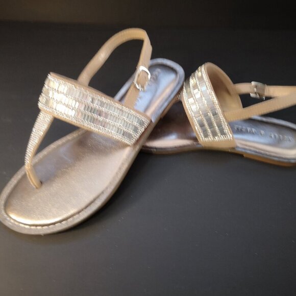 Kelly & Katie Ladies Silvya Flat Thong  Size 8.5 Bling Sandals - Picture 2 of 10